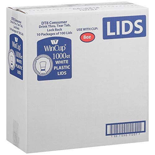 WinCup Foam Plastic Lids (8oz  1000ct.) in White - Bellso